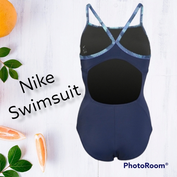 🌞NWT Nike Navy One Piece Swimsuit Sz L - Picture 1 of 5